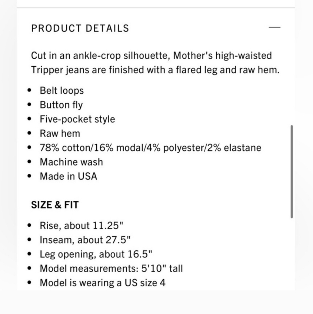 Mother Denim Tripper Ankle Crop - Picture 5 of 6